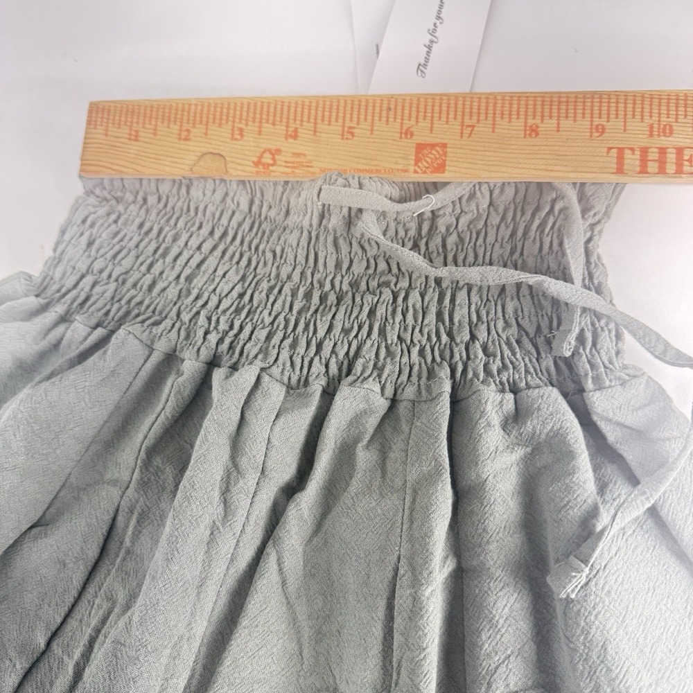 LINEN High waisted Wide Leg  Women's 100%linen Pants New Small. Dark Army Green - Picture 4 of 5